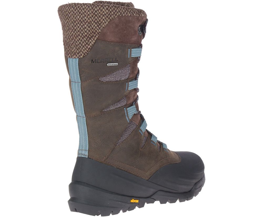 Kozaki Merrell Damskie Brązowe - Thermo Aurora 2 Tall Shell Waterproof - 098532-CJN